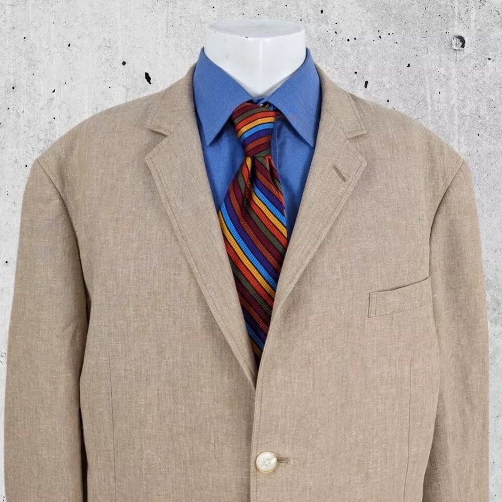 Alan Flusser Men's Blazer Sport Coat Sports Jacket Size XL Linen Blend